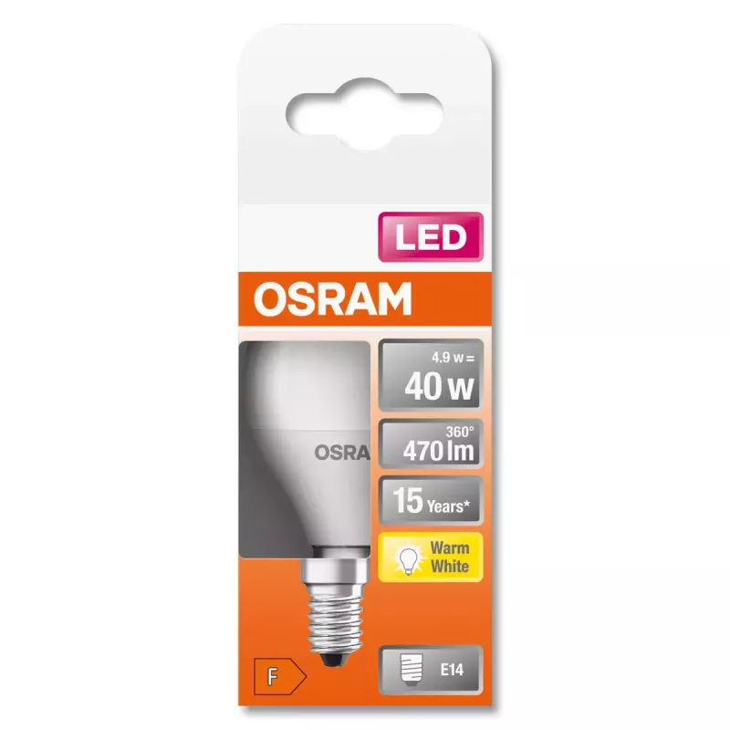 Lampadina LED Osram STAR 5W E14 bianco caldo 2700K 470lm 15000h