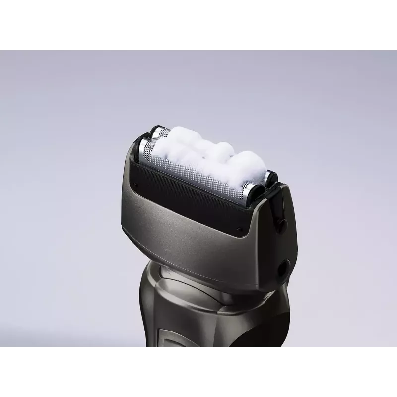 Panasonic ES-RW33 rasoio elettrico a lamina, Wet & Dry, senza fili, trimmer a scomparsa, autonomia 30 min, nero/argento