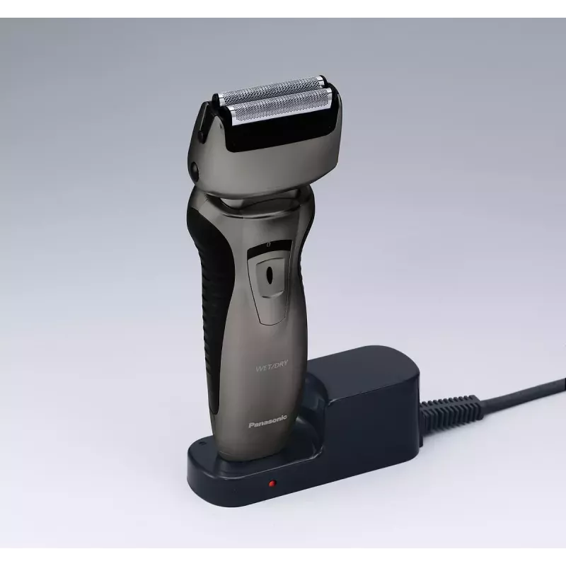 Panasonic ES-RW33 rasoio elettrico a lamina, Wet & Dry, senza fili, trimmer a scomparsa, autonomia 30 min, nero/argento