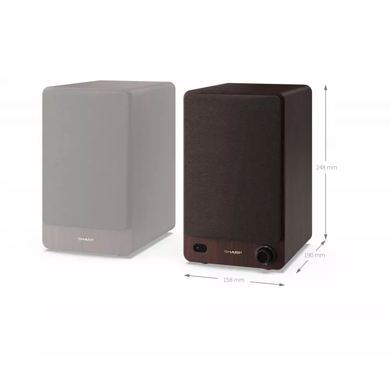 Diffusori da scaffale Sharp 2 vie marroni con filo e wireless 60 W