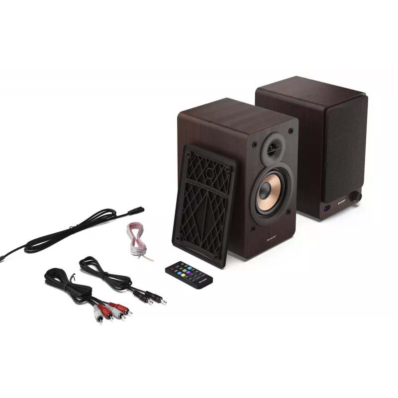Diffusori da scaffale Sharp 2 vie marroni con filo e wireless 60 W