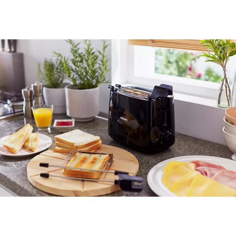 Philips Daily Collection HD2583/90 tostapane, 2 fessure, 8 livelli, 600 W, nero
