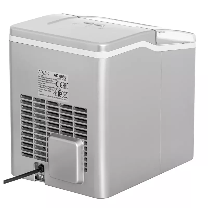 Macchina per cubetti di ghiaccio Adler AD 8086 potenza 100 W argento