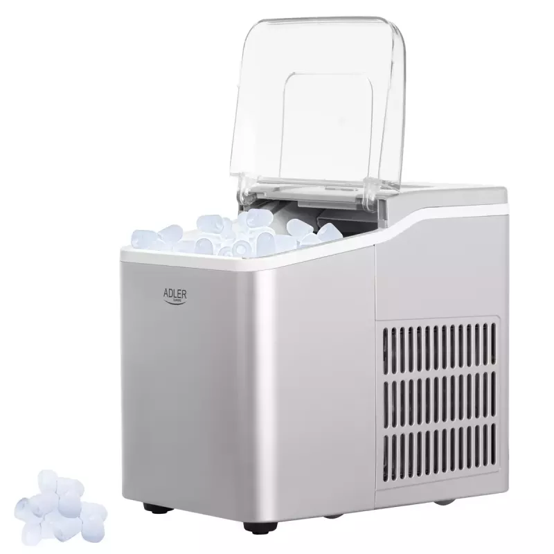 Macchina per cubetti di ghiaccio Adler AD 8086 potenza 100 W argento
