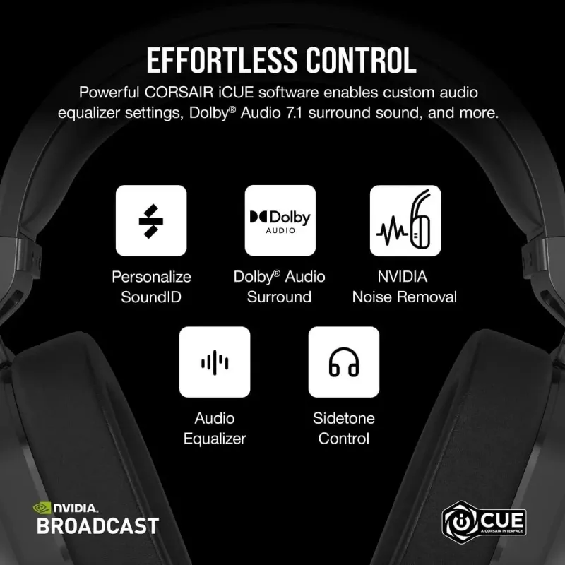 CORSAIR cuffie gaming HS65 - Wireless - Carbon