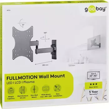 Goobay supporto a parete TV Basic FULLMOTION (S) 15 kg 23-42
