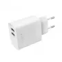 Caricabatterie per dispositivi mobili FIXED FIXC17N-2U-WH AC ricarica rapida smartphone tablet bianco