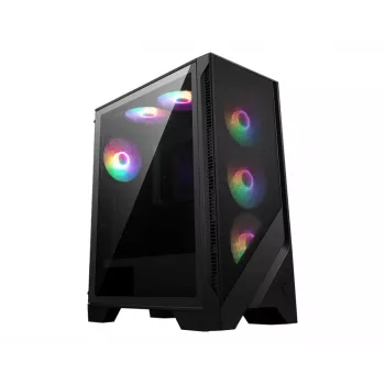 Case PC MSI MAG FORGE 120A AIRFLOW Midi-Tower — nero, vetro temperato, mesh, 3 ventole frontali da 120 mm, 2 ventole superiori da 120 mm, supporto ATX