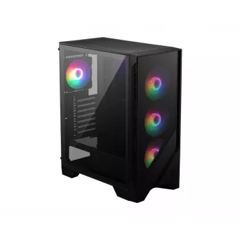 Case PC MSI MAG FORGE 120A AIRFLOW Midi-Tower — nero, vetro temperato, mesh, 3 ventole frontali da 120 mm, 2 ventole superiori da 120 mm, supporto ATX