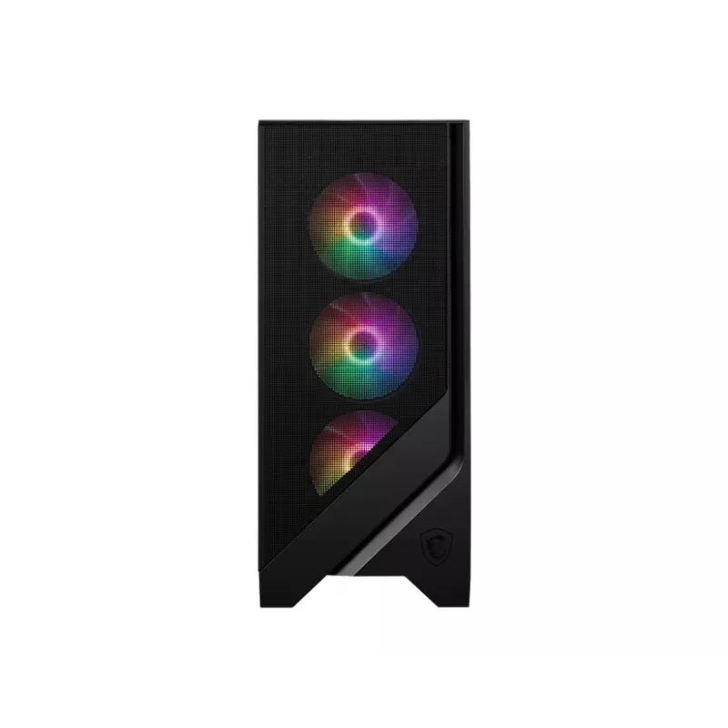 Case PC MSI MAG FORGE 120A AIRFLOW Midi-Tower — nero, vetro temperato, mesh, 3 ventole frontali da 120 mm, 2 ventole superiori da 120 mm, supporto ATX