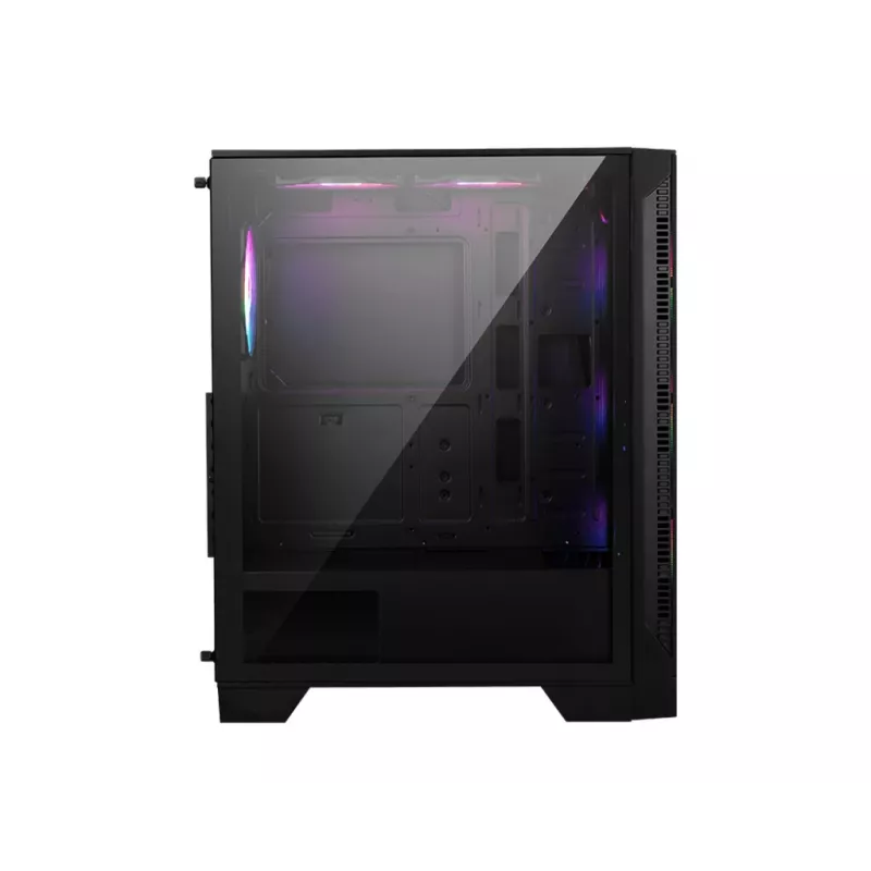 Case PC MSI MAG FORGE 120A AIRFLOW Midi-Tower — nero, vetro temperato, mesh, 3 ventole frontali da 120 mm, 2 ventole superiori da 120 mm, supporto ATX
