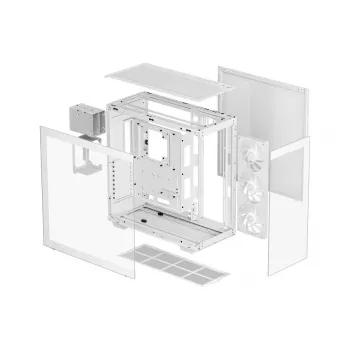 Case PC DeepCool CH780 WH Tower bianco — Full Tower, E-ATX, vetro temperato, aRGB, GPU 48 cm, dissipatore CPU 13,2 cm