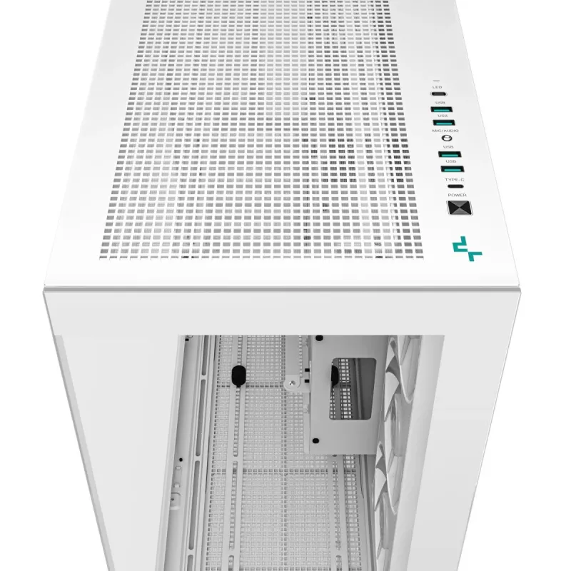 DeepCool CH780 WH case Full Tower per gaming, E-ATX, finestra laterale in vetro temperato, senza alimentatore, bianco