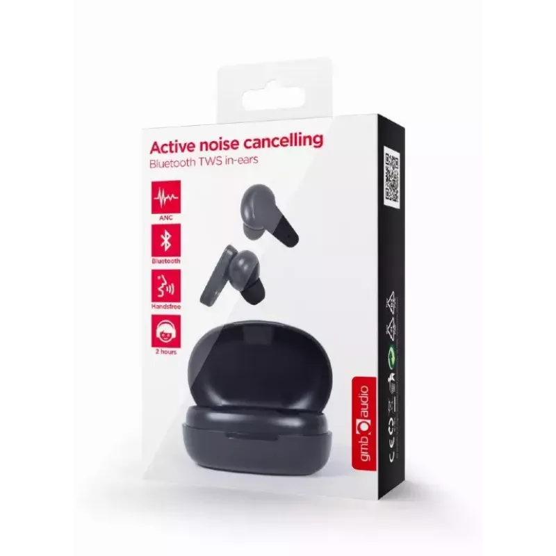 Cuffie In-Ear wireless TWS GEMBIRD Malmo con ANC - stereo - Bluetooth - nero