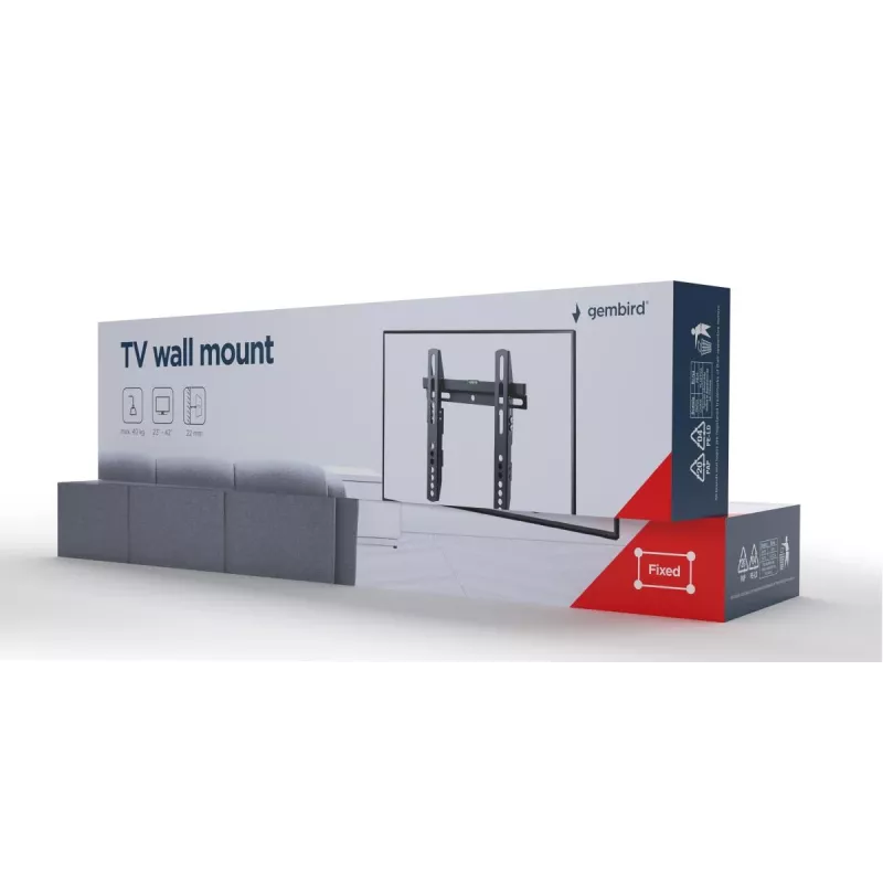 Supporto TV Gembird WM-42F-02 nero portata 40 kg da 23 a 42 pollici