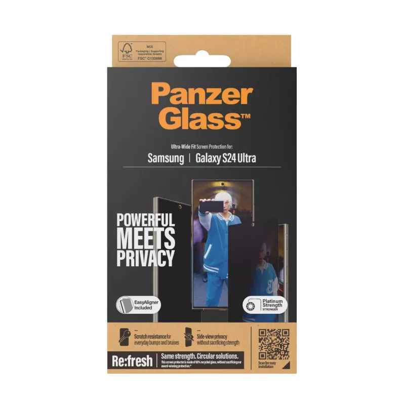 PanzerGlass ® Privacy Screen Protector Samsung Galaxy S24 Ultra | Ultra-Wide Fit con EasyAligner