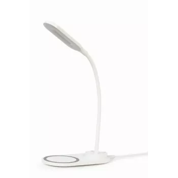 GEMBIRD Lampada da scrivania con caricabatterie wireless, bianco