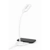 GEMBIRD Lampada da scrivania con caricabatterie wireless, bianco