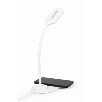 GEMBIRD Lampada da scrivania con caricabatterie wireless, bianco