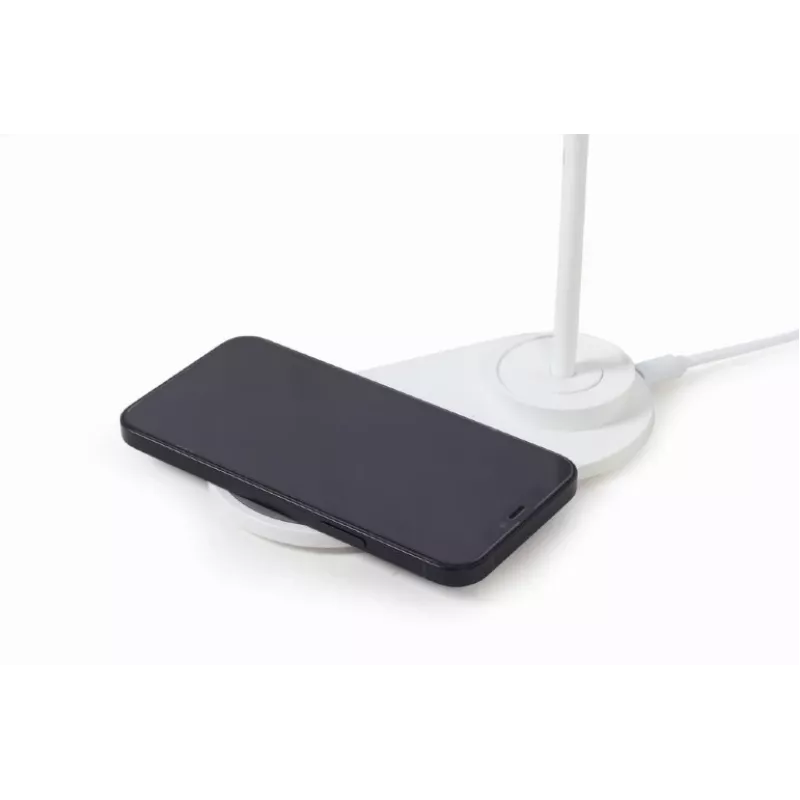 GEMBIRD Lampada da scrivania con caricabatterie wireless, bianco