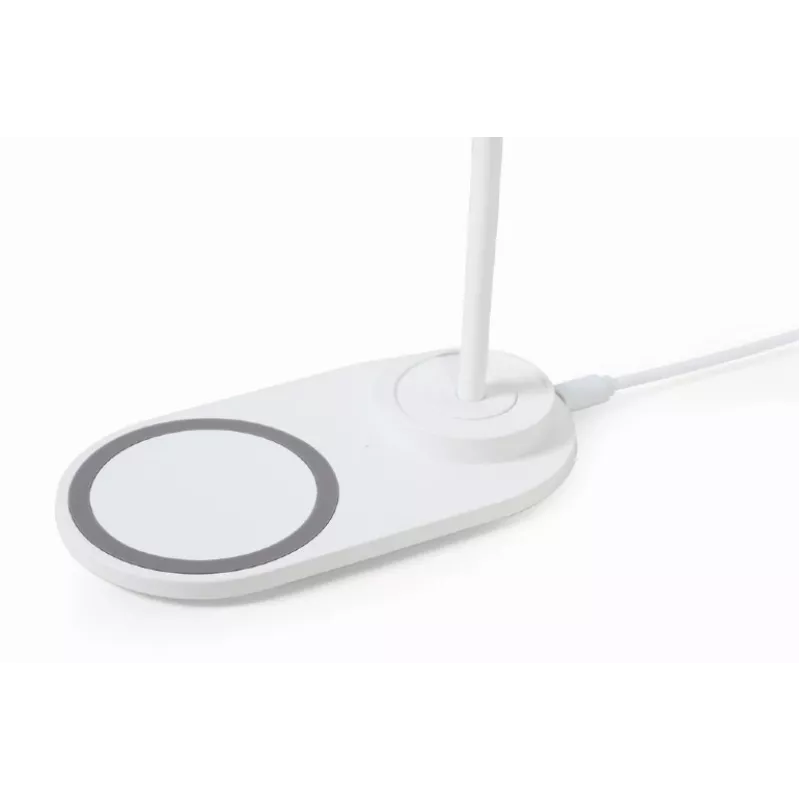 GEMBIRD Lampada da scrivania con caricabatterie wireless, bianco