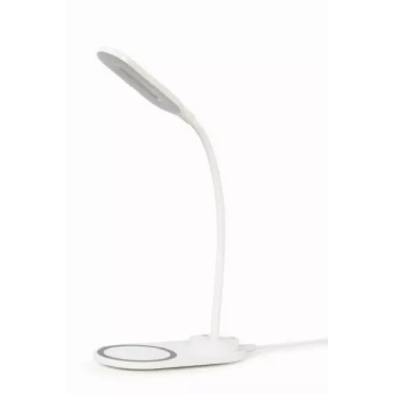 GEMBIRD Lampada da scrivania con caricabatterie wireless, bianco