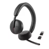 Headset wireless DELL Pro - WL3024, con filo e wireless, telefonia/musica, 20 - 20000 Hz, 182 g, headset, nero