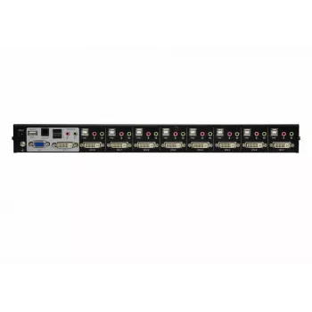 Switch KVM ATEN 8 porte USB DVI con audio, 2048 x 1536 pixel, QXGA, 4,53 W, nero