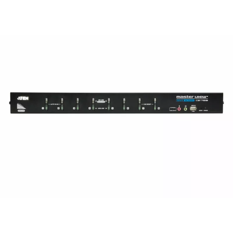 Switch KVM ATEN 8 porte USB DVI con audio, 2048 x 1536 pixel, QXGA, 4,53 W, nero
