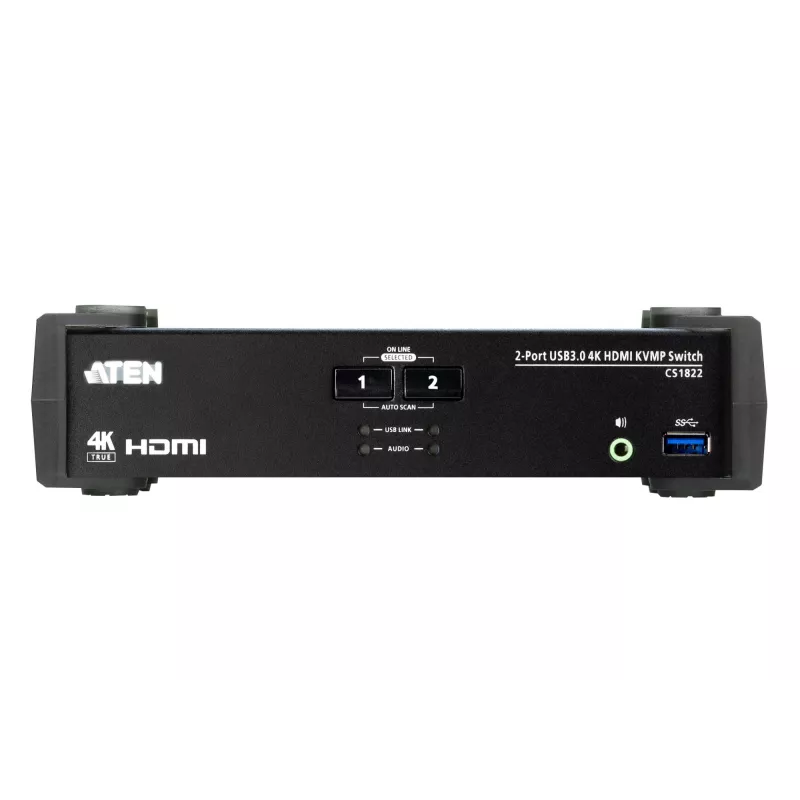 Switch KVMP™ ATEN 2 porte USB 3.0 4K HDMI con modalità audio mixer