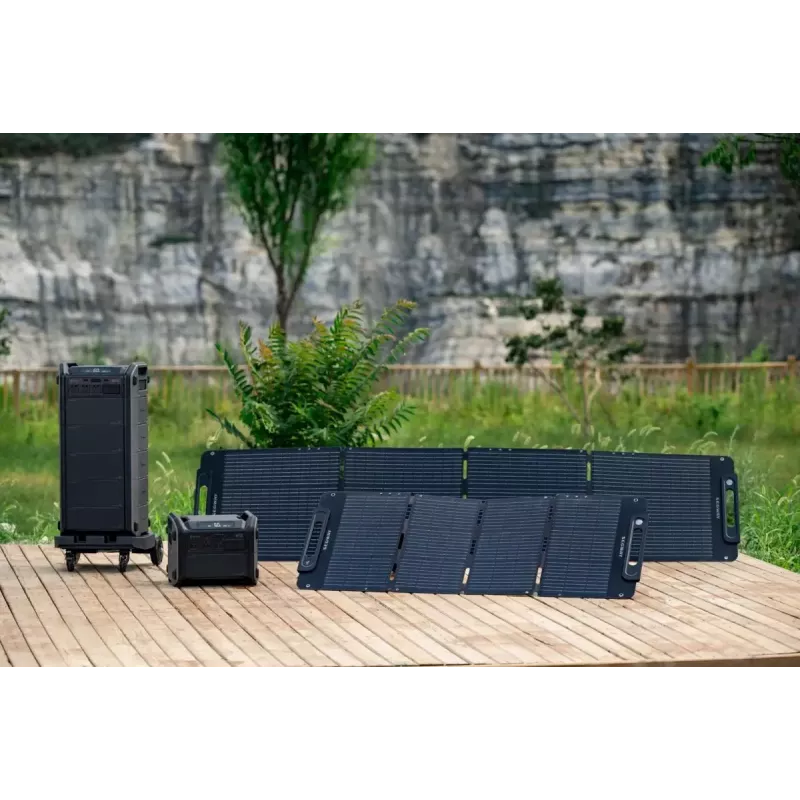 Pannello solare Ninebot SP 100 — 100 W (400 W di picco), USB, montaggio a terra, 1400×32×540 mm, nero