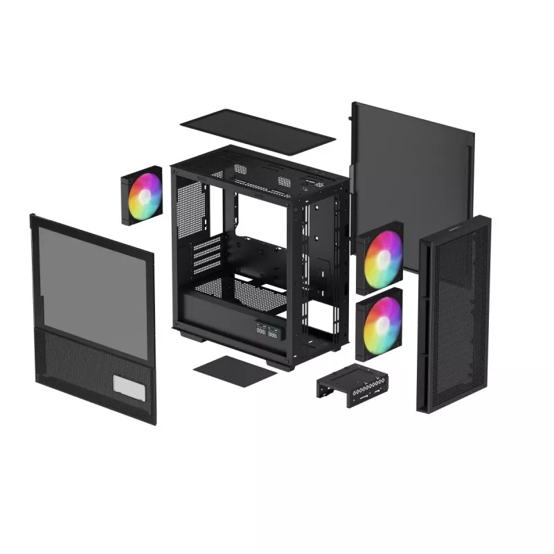 DeepCool CH360 DIGITAL R-CH360-BKAPE3D-G-1 case PC Micro Tower, micro ATX/Mini-ITX, vetro temperato, nero