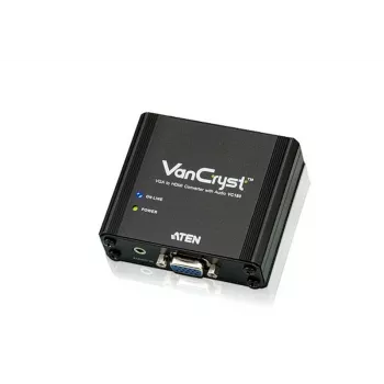 ATEN Convertitore audio/video VGA a HDMI, nero, metallo, 1920 x 1080 pixel, 1920 x 1080 pixel, 1080p, 16:9