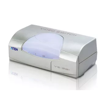 ATEN Switch video VGA a 2 porte, VGA, metallo, plastica, argento, 60 Hz, 10 m, 640 x 480 (VGA), 800 x 600 (SVGA), 1024 x 768 (XGA), 1600 x 1200 (UXGA), 1920 x 1440