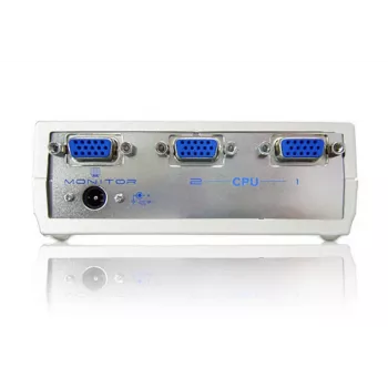 ATEN Switch video VGA a 2 porte, VGA, metallo, plastica, argento, 60 Hz, 10 m, 640 x 480 (VGA), 800 x 600 (SVGA), 1024 x 768 (XGA), 1600 x 1200 (UXGA), 1920 x 1440
