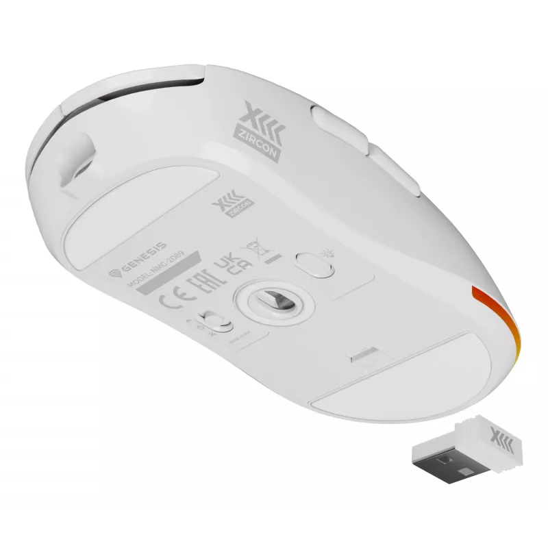 GENESIS Zircon XIII mouse gaming ambidestro RF Wireless + USB Type-C ottico 26000 DPI