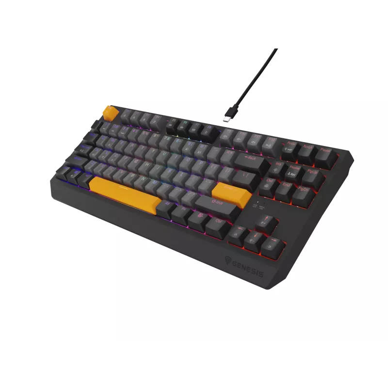 Genesis Thor 230 TKL tastiera gaming meccanica cablata, US, Anchor Gray Negative, Outemu Red
