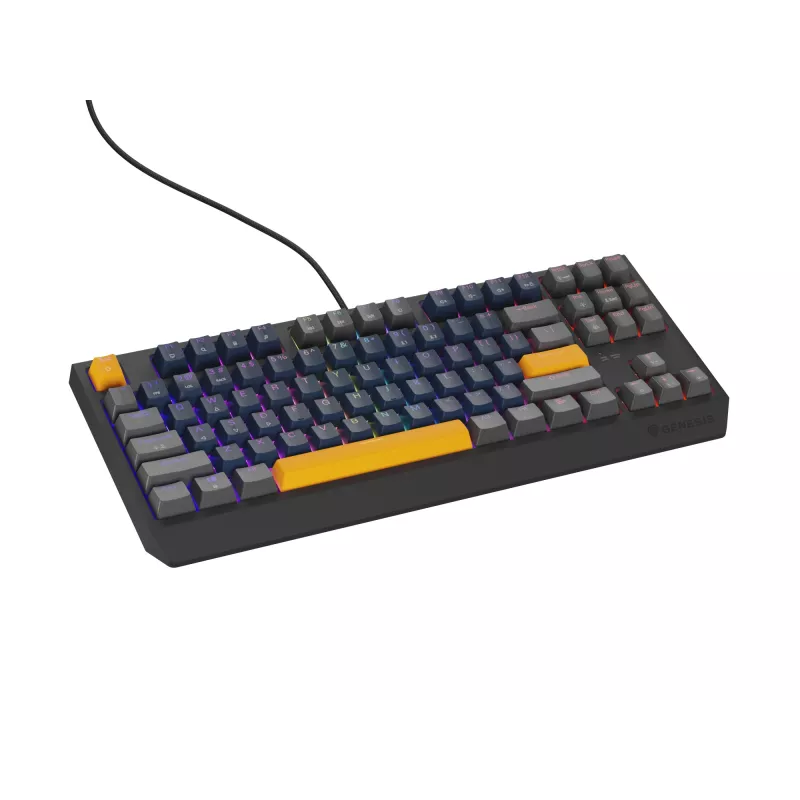 GENESIS THOR 230 TKL tastiera gaming USB + RF Wireless + Bluetooth QWERTY nero, blu, grigio, arancione