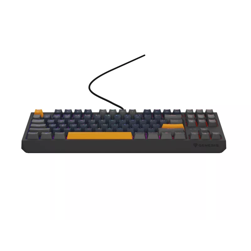 GENESIS THOR 230 TKL tastiera gaming USB + RF Wireless + Bluetooth QWERTY nero, blu, grigio, arancione