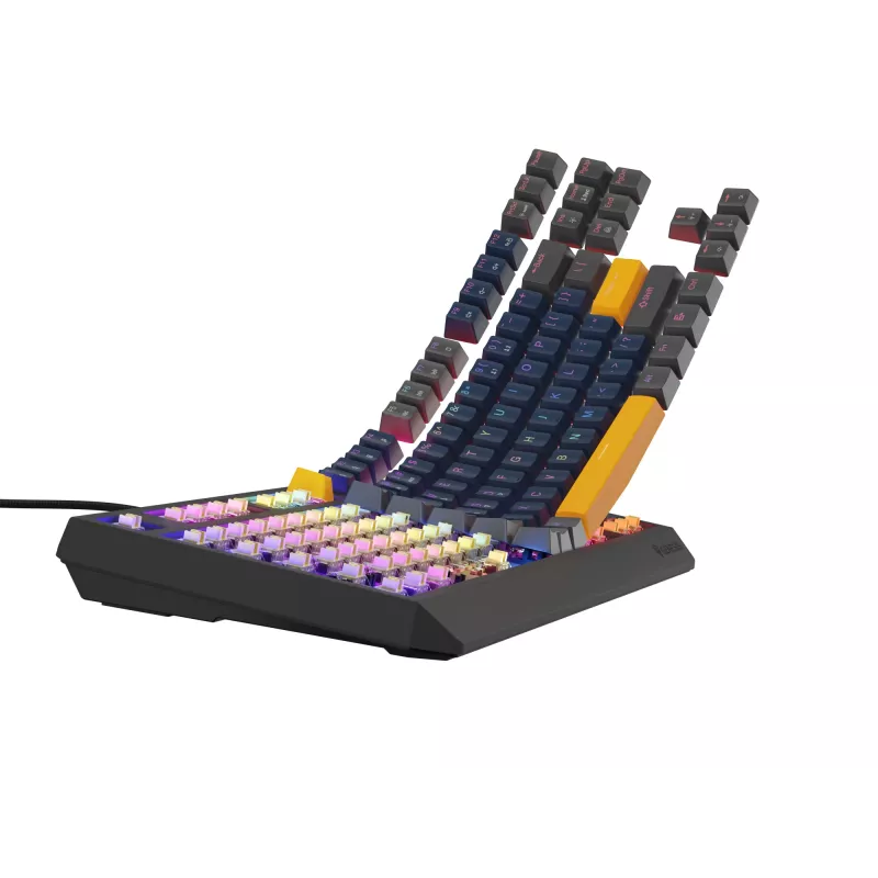 GENESIS THOR 230 TKL tastiera gaming USB + RF Wireless + Bluetooth QWERTY nero, blu, grigio, arancione