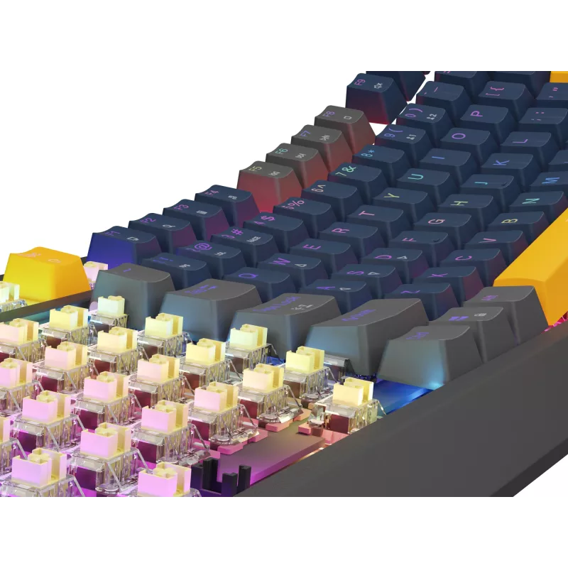 GENESIS THOR 230 TKL tastiera gaming USB + RF Wireless + Bluetooth QWERTY nero, blu, grigio, arancione