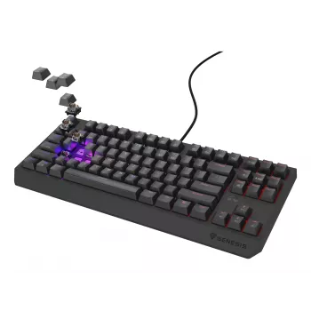 Tastiera gaming meccanica Genesis Thor 230 TKL — tenkeyless, US QWERTY, switch Outemu Brown, RGB, 1000 Hz, USB
