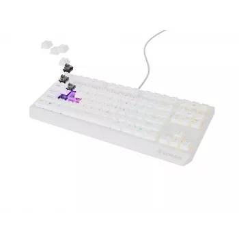 GENESIS Thor 230 TKL tastiera gaming USB + RF Wireless + Bluetooth QWERTY bianco