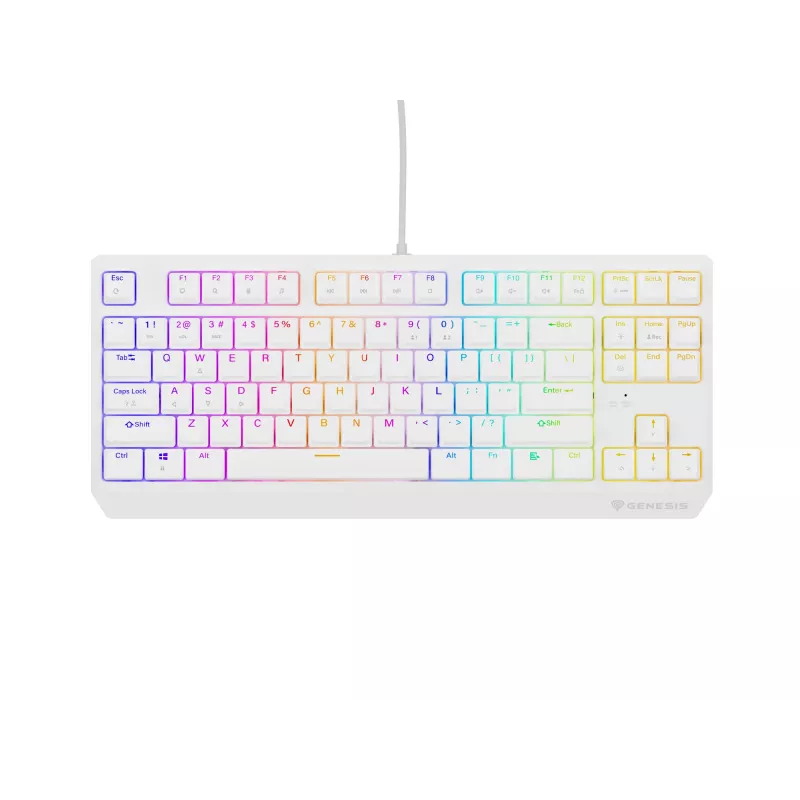 Genesis Thor 230 TKL tastiera gaming meccanica cablata, US, bianca, Outemu Brown