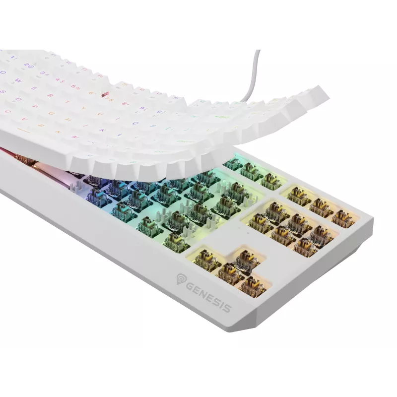 Genesis Thor 230 TKL tastiera gaming meccanica cablata, US, bianca, Outemu Brown