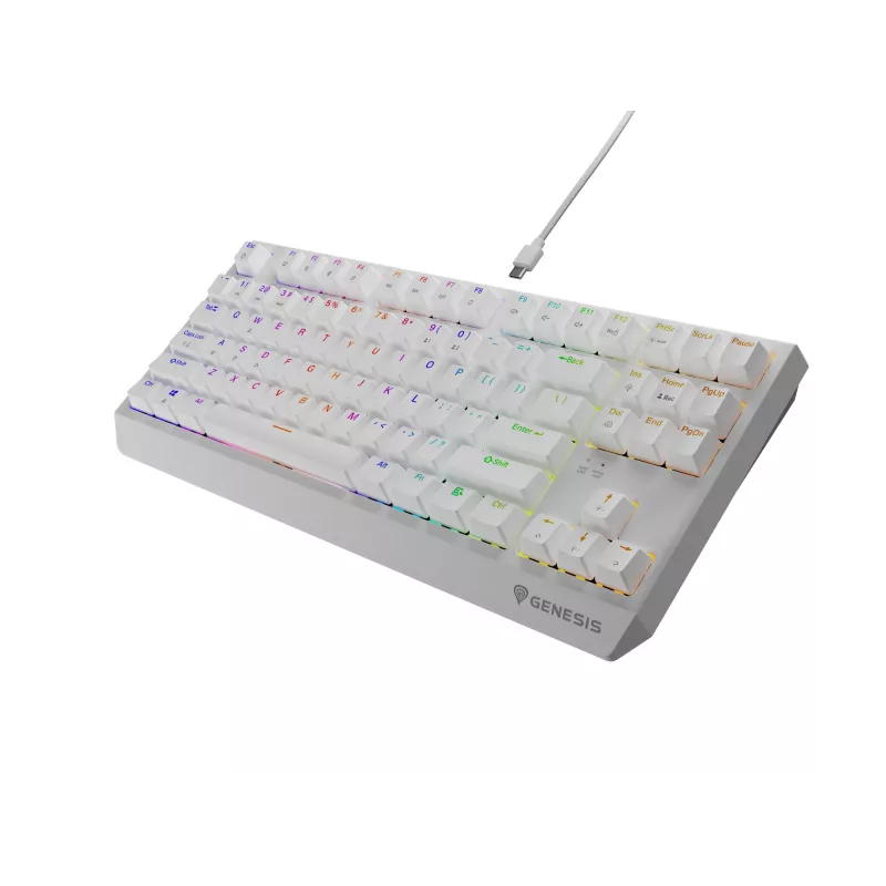 Genesis Thor 230 TKL tastiera gaming meccanica cablata, US, bianca, Outemu Brown