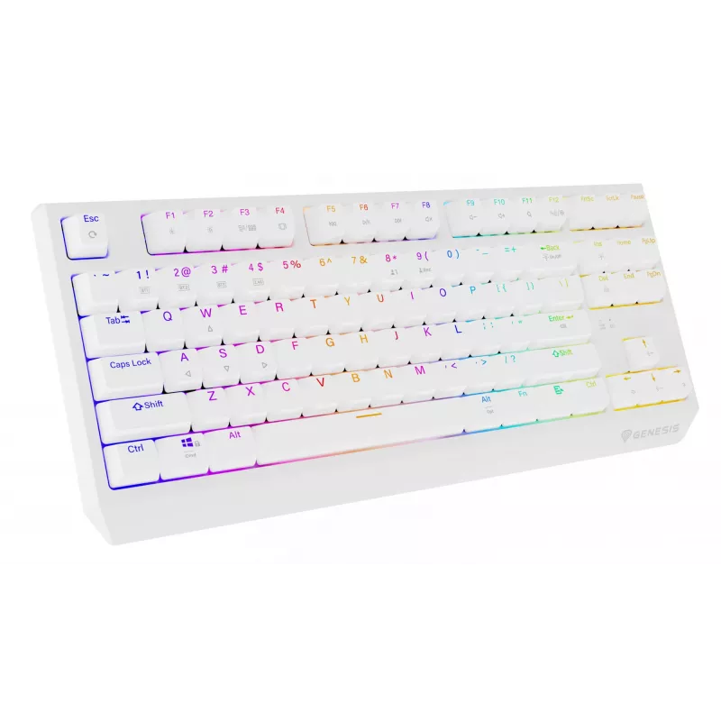 Tastiera gaming tenkeyless GENESIS Thor 230 TKL — USB, RF Wireless, Bluetooth, QWERTY, bianco