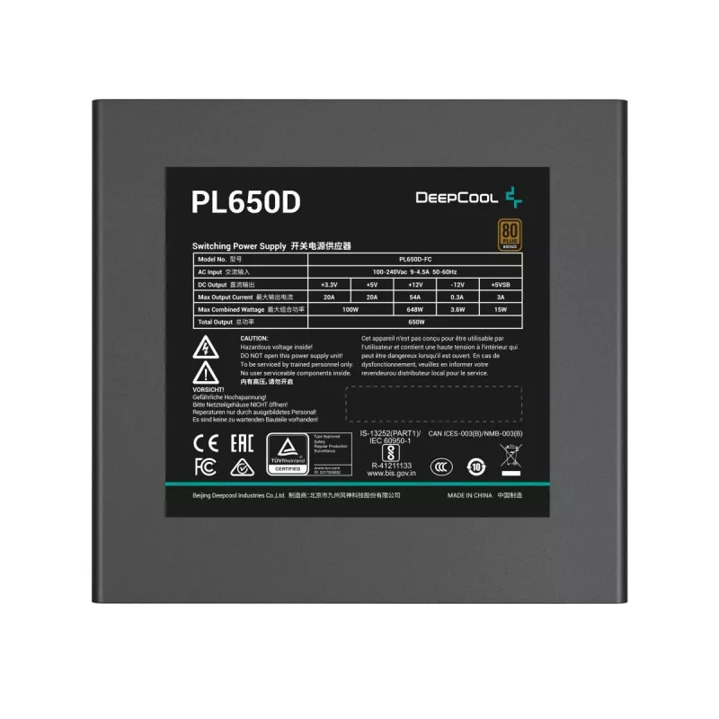 DEEPCOOL Pl650d alimentatore 650 W 20+4 pin ATX - nero