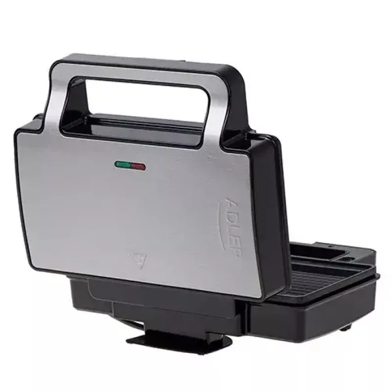 Adler AD 3073 tostiera 2 in 1, 1000 W, acciaio inox/nero