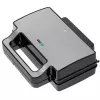 Sandwich maker Adler AD 3073 — 2 sandwich, 1400 W, argento/nero, piastre rimovibili, conservazione verticale